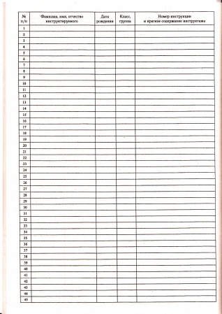 Журнал регистрации инструктажа обучающихся, воспитанников по технике безопасности на занятиях по предметам повышенной опасности (химия, физика, биология, информатика, технология, физкультура, ОБЖ).