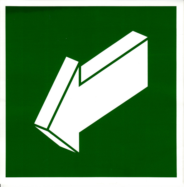 Самоклеющаяся табличка. (E 19). Открывать движением на себя (200х200мм)