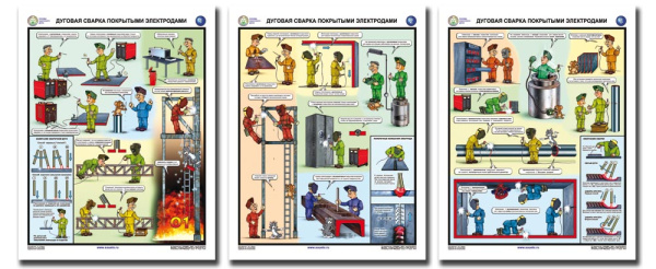 Комплект плакатов. Основы сварочного дела. Дуговая сварка покрытыми электродами (3л., 45х60см, Соуэло) Комплект плакатов. Основы сварочного дела. Дуговая сварка покрытыми электродами (3л., 45х60см, Соуэло)