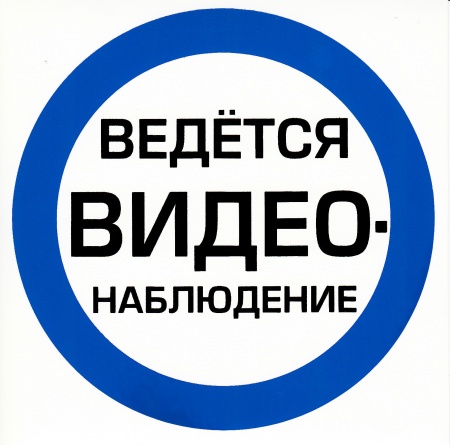 Самоклеющаяся табличка "Ведется  видеонаблюдение" (d150мм)