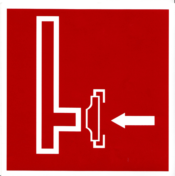 Фотолюминесцентный знак безопасности. (F 08) Пожарный сухотрубный стояк (200х200).