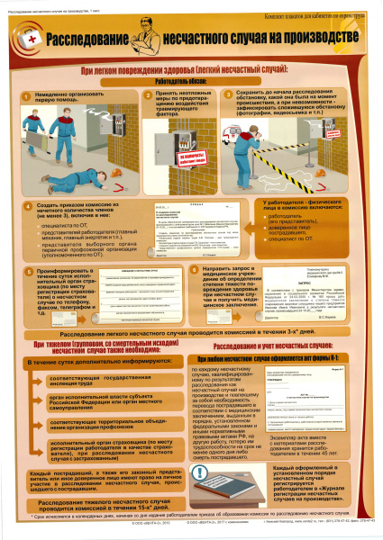 Плакат. Расследование несчастного случая на производстве (1л, 45х60см, Вента-2) Плакат. Расследование несчастного случая на производстве (1л, 45х60см, Вента-2)